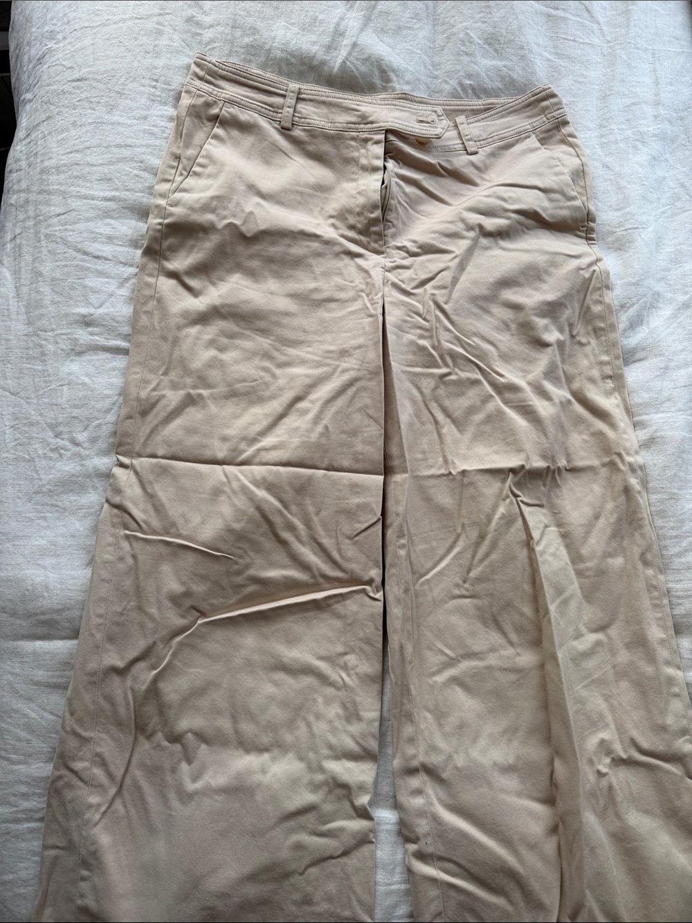 Brooks Brothers Cotton Twill Wide-Leg Pants
